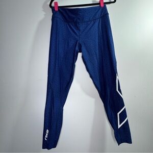 2XU Blue Compression Leggings Womens XL Running Training Athletic Tights
